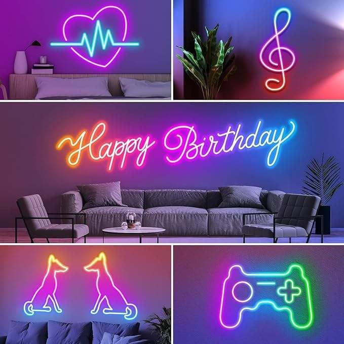 Multi Color Neon Lights with Remote | Flexible LED Neon Strip for Home, Bedroom, Party, Festival, Wedding & Decorative Lighting (Pack of 1)