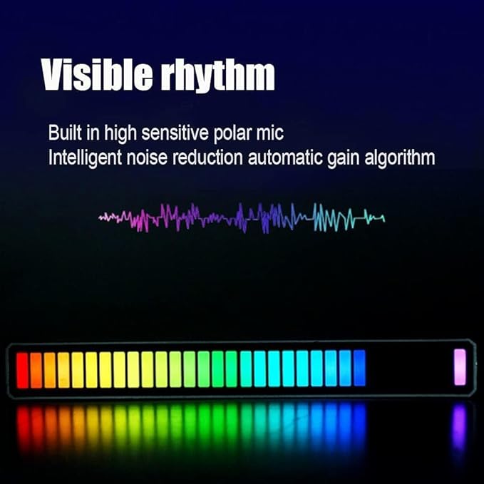 RGB 32-Bit Sound Control Music Level Light | Voice Activated Smart LED Rhythm Lamp with Tripod Stand (Plastic, 1 Pcs)
