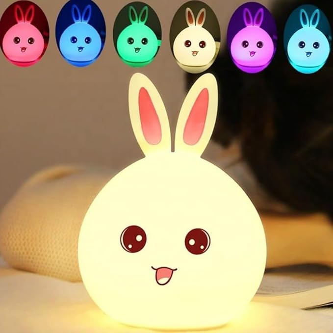 Duck LED Night Light for Kids | Touch Sensor 7-Color Changing Silicone Dodo Lamp | USB Rechargeable Baby Bedroom Night Lamp & Gift (Duck-Multi)