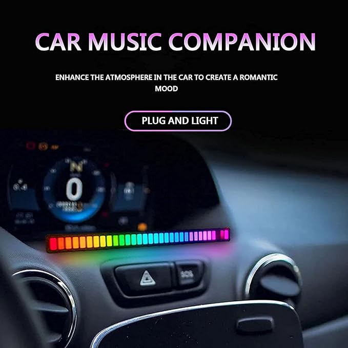 RGB 32-Bit Sound Control Music Level Light | Voice Activated Smart LED Rhythm Lamp with Tripod Stand (Plastic, 1 Pcs)