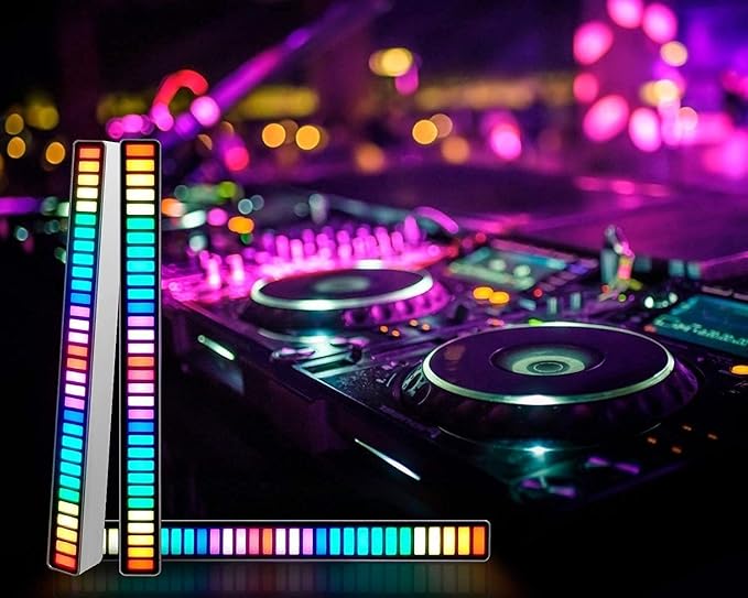 RGB 32-Bit Sound Control Music Level Light | Voice Activated Smart LED Rhythm Lamp with Tripod Stand (Plastic, 1 Pcs)